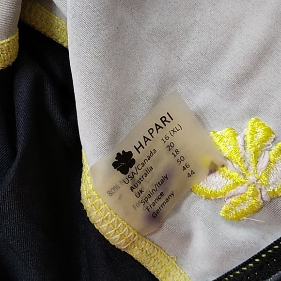 Hapari black and yellow tropical print Swimwear top - Picture 4 of 5